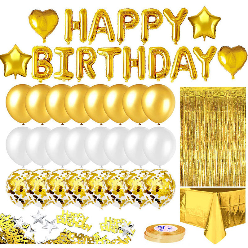 Party-Deko-Set mit Lametta-Tischvorhang und Ballons – Ansicht 5