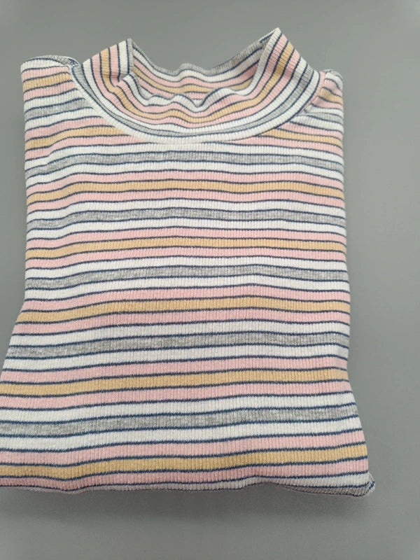 Gefaltetes Pocopiano Rippshirt mit Streifenmuster