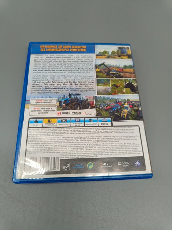 Landwirtschafts-Simulator 15 PS4, Rückseite der Spielhülle