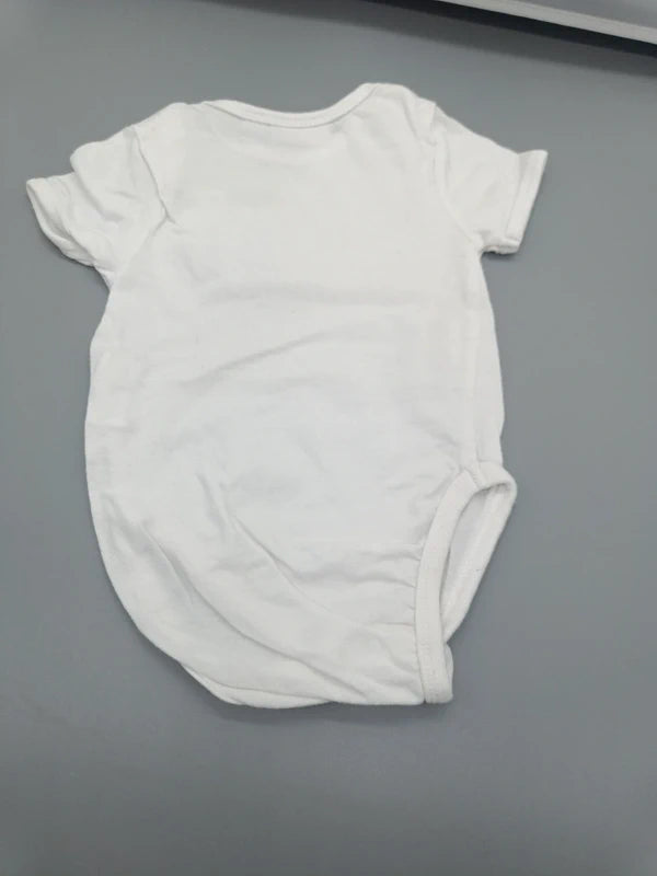 Weißer Liegelind Kurzarmbody Größe 50/56, Rückseite
