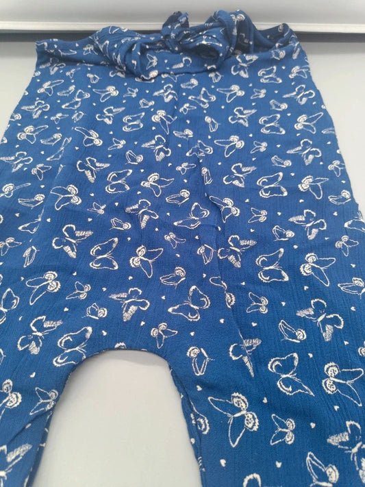 Mädchen Sommer-Set Blau Schmetterling Leggings Nahaufnahme Print Gr. 86