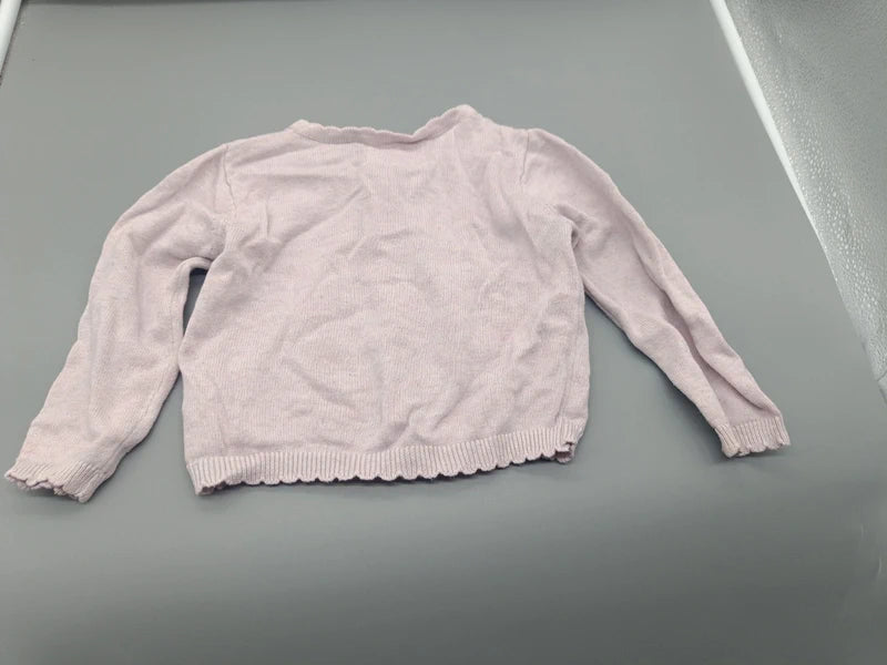 Baby Strickjacke Cardigan Hellrosa Rückseite