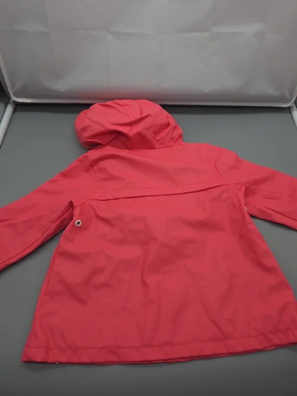 Rückansicht der korallenroten Zara-Kapuzenjacke