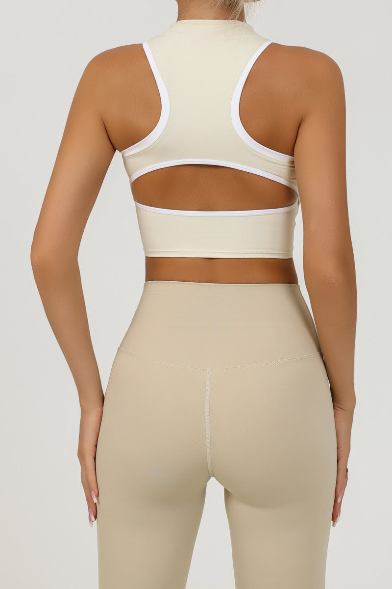 Yoga-Crop-Top mit Reissverschluss
