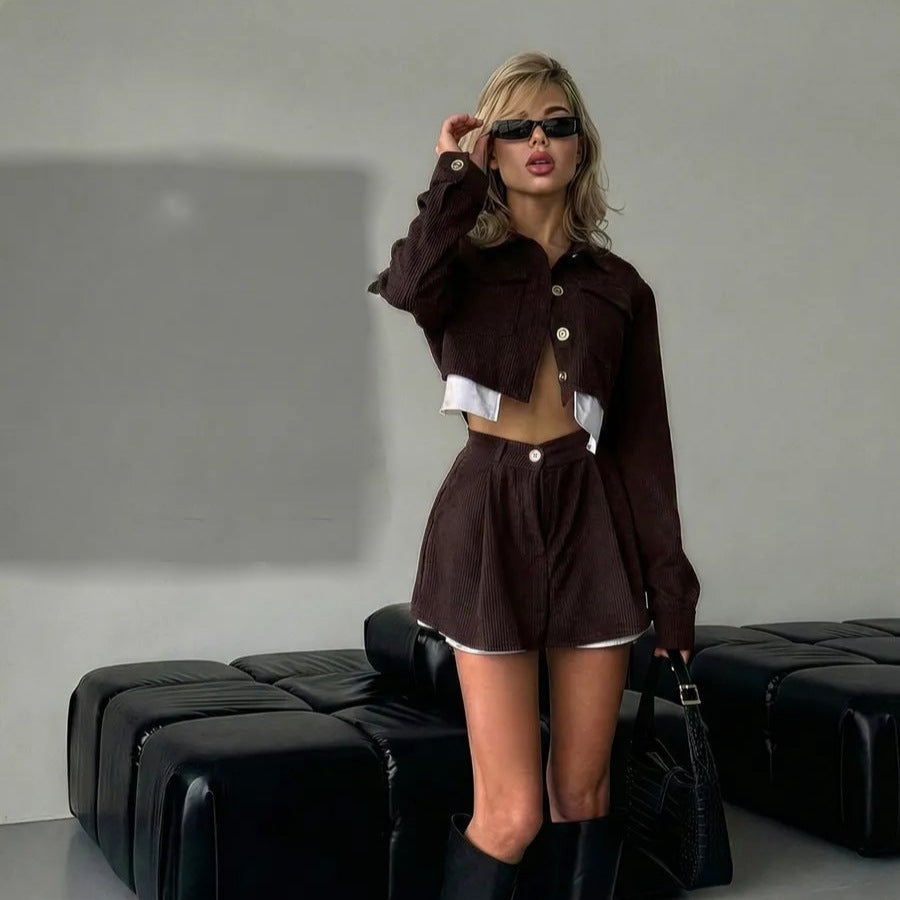 Set: Blazer mit Kerbkragen und Rock-Hose