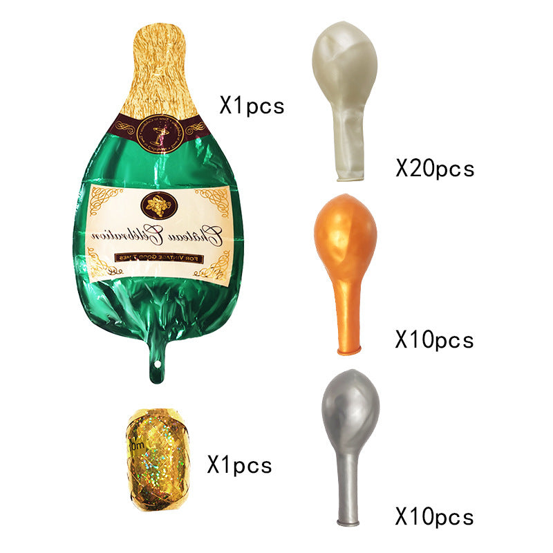 Folienballon-Set Sektflasche in Gold – Ansicht 5