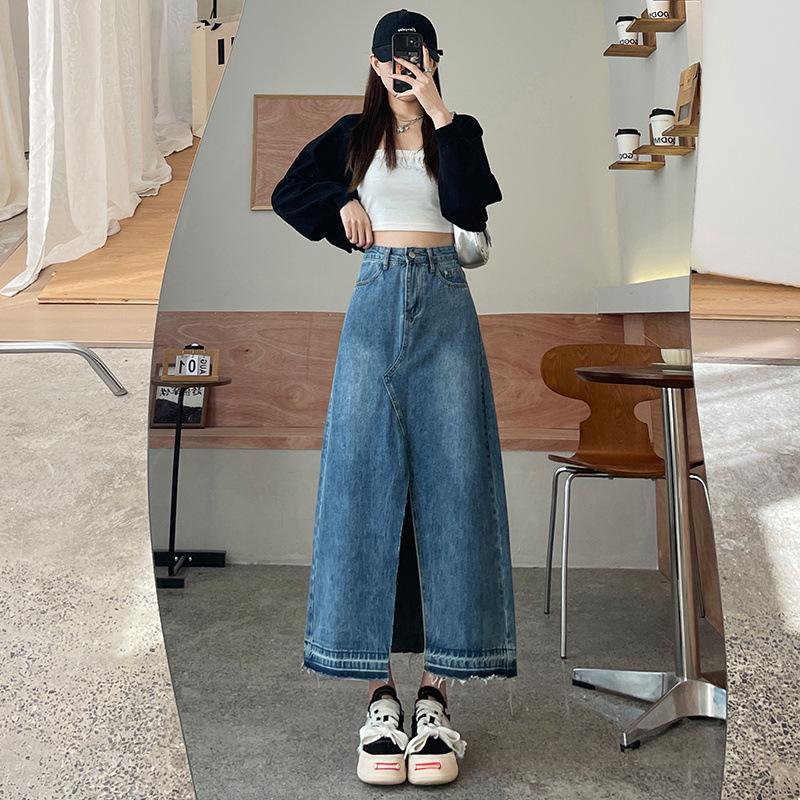 Retro High-Waist Jeansrock