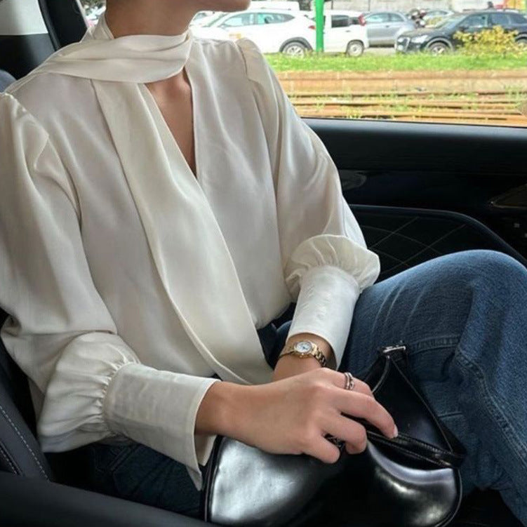 Elegante V-Ausschnitt-Bluse