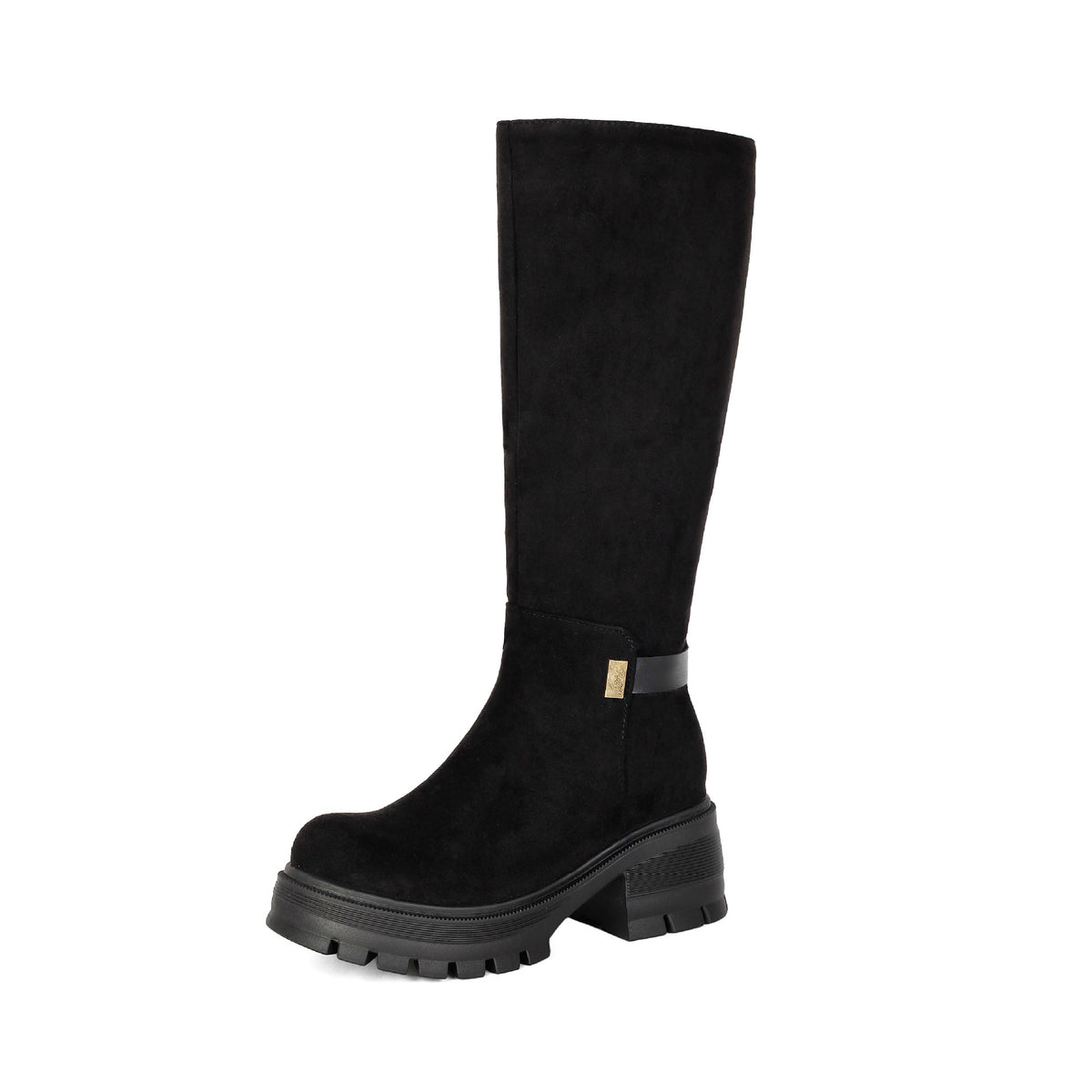 High Heel Überkniestiefel für Damen, Wildlederoptik, Punk-Stil