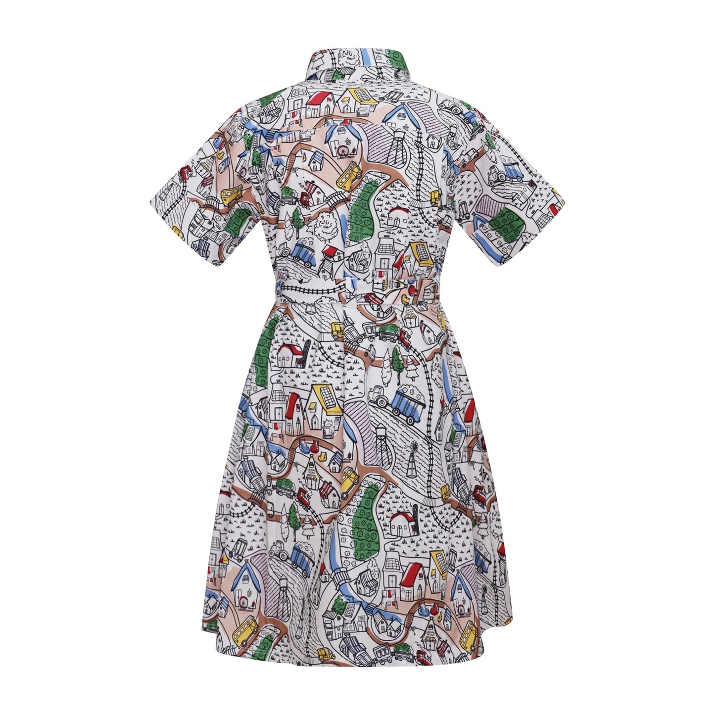 Village Print Girls' Summer Dress
