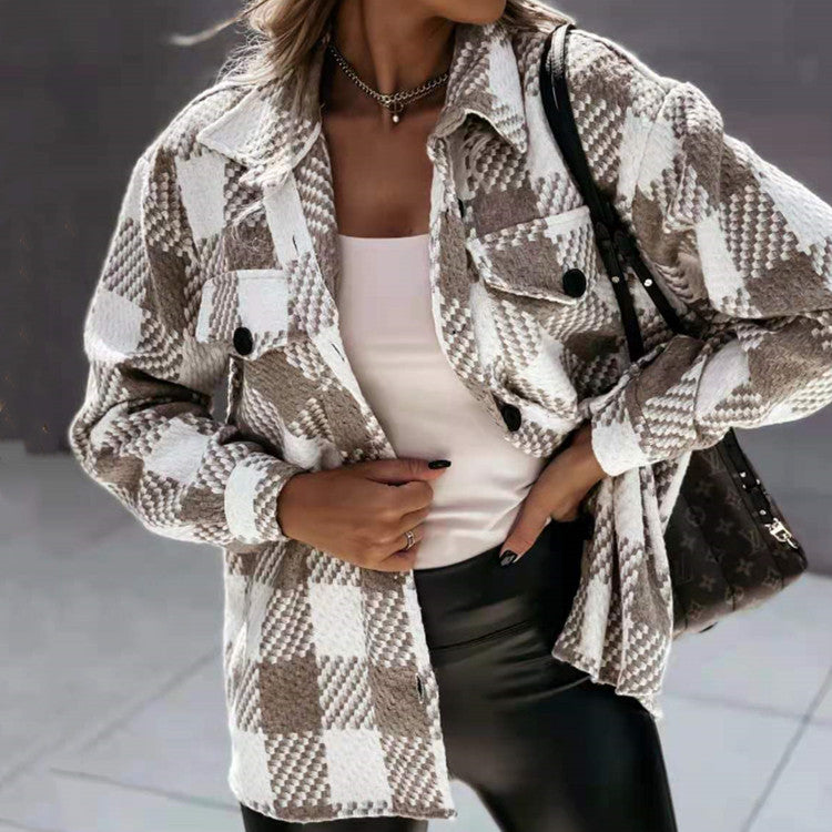 Karierte Hemdjacke für Damen – Bild 5