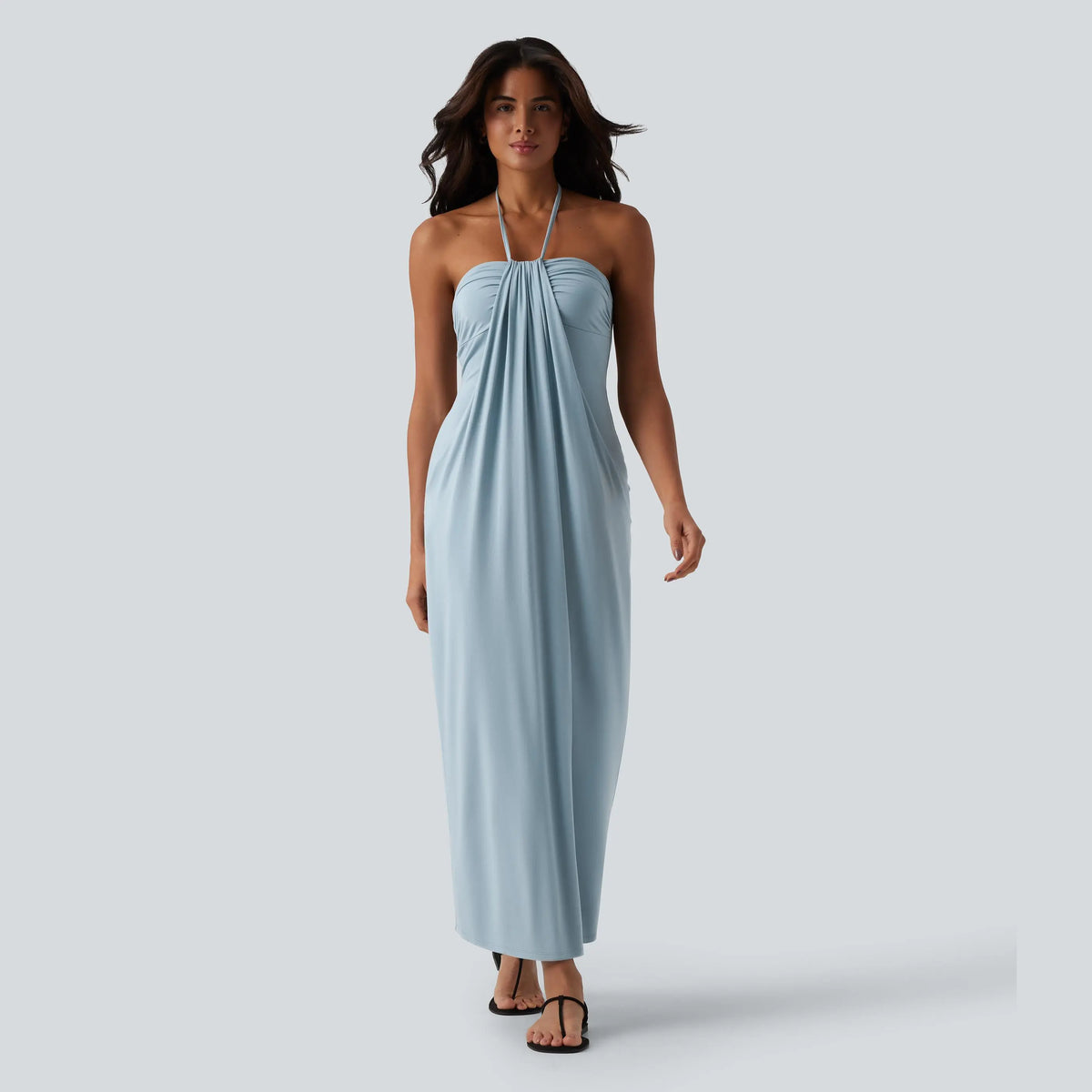 Halara Halter Neck Maxi Dress with Pockets