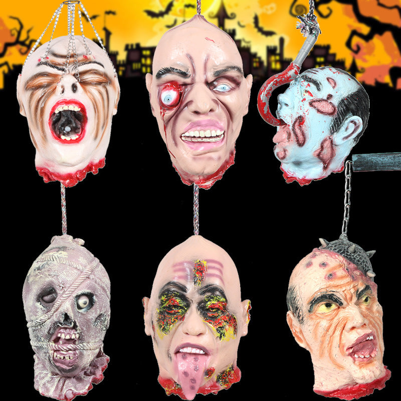 Halloween Hängedeko abgetrennter Kopf aus Latex – Ansicht 4