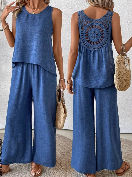 Sommer-Set Top und weite Hose, Detailansicht
