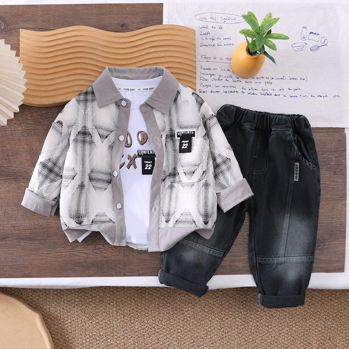 Children's clothing autumn style children's clothing cardigan long sleeved three piece set