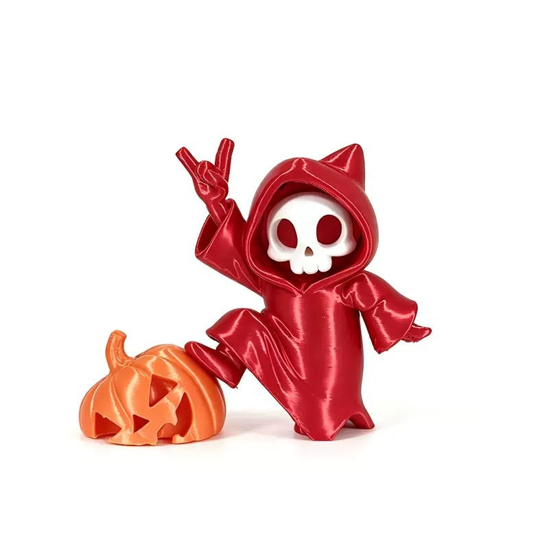 3D Printed Halloween Pumpkin Reaper Flat Car Interior Decoration Hanging Ornament Home Creative Decor Item