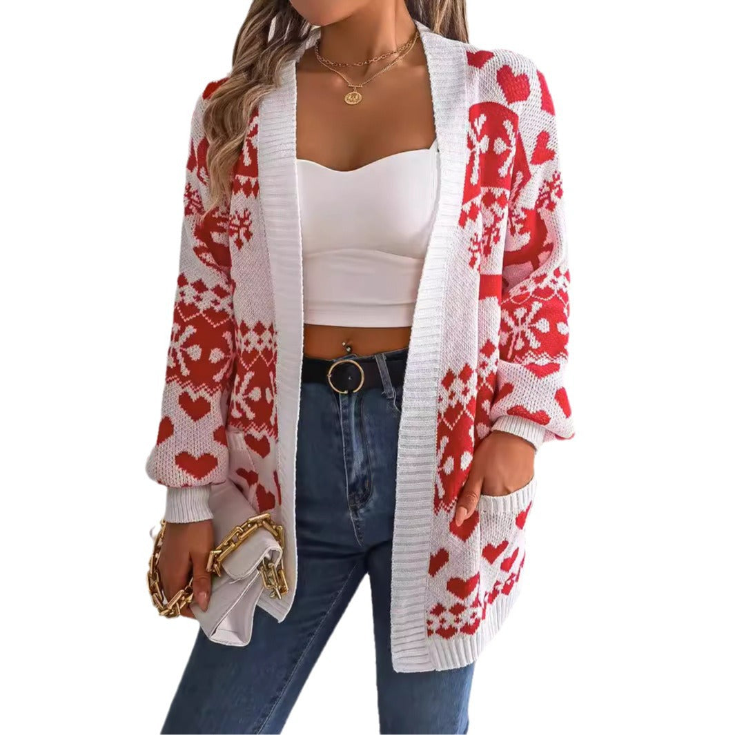 Damen Weihnachts-Cardigan mit Rentier-Motiv – Ansicht 4