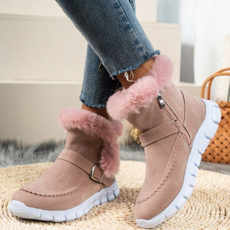 Gefütterte Damen-Stiefeletten mit Schnalle – Bild 6
