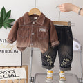 Casual suit denim long sleeved two-piece set