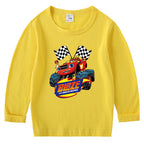 Children's cotton T-shirt with round neck and long sleeved base