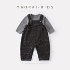 Cute Baby Leopard Print Overalls Set Kids  Bodysuit Bottoms Two-Piece Outfit