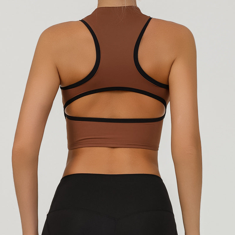Yoga-Crop-Top mit Reissverschluss