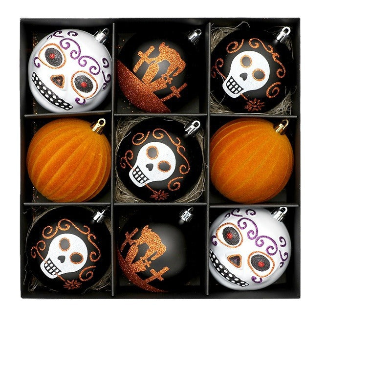 Halloween Decoration Premium Horror Skull Plastic Ball Hanging Ornament Party Decor