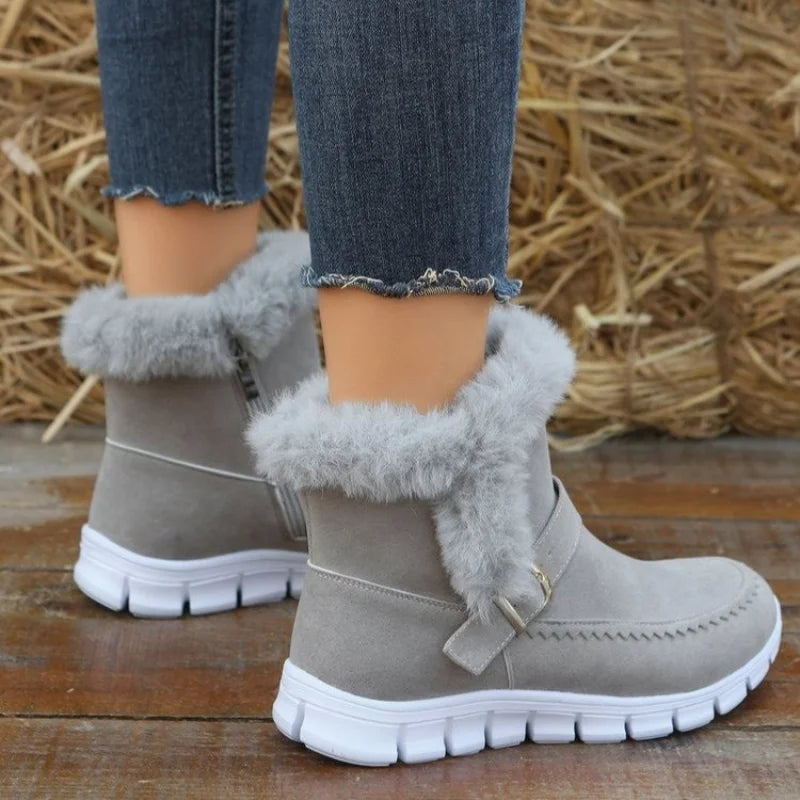 Gefütterte Damen-Stiefeletten mit Schnalle – Bild 3