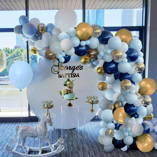 Ballonbogen Blau & Gold – Ansicht 1