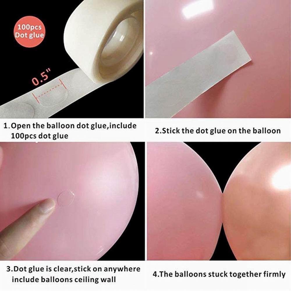 Ballongirlande in Rosa, Weiß und Gold, Ballonbogen-Set – Ansicht 2