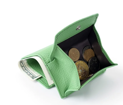Leder-Geldbörse Damen RFID-Schutz Kleingeldfach