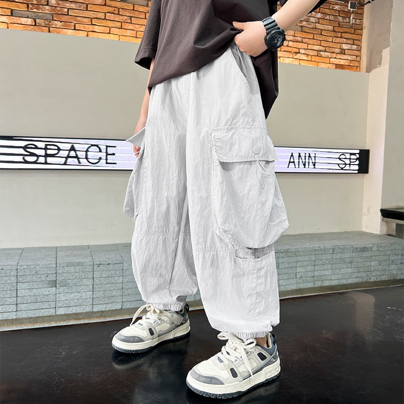 Cargo Pants for Boys Mosquito-Proof Long Trousers Trendy Sporty Style