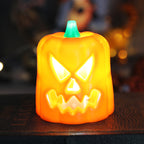 Halloween Pumpkin Lantern Electronic Candle Light Holder Portable Candlestick Night Light Halloween Decoration Prop Atmosphere Decoration