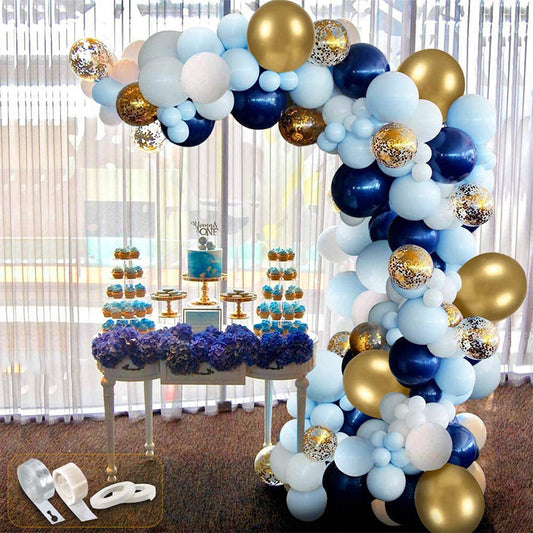 Ballonbogen Blau & Gold – Ansicht 2