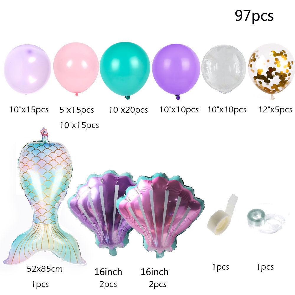 Meerjungfrau Ballon-Set in Rosa, Lila und Türkis – Ansicht 5