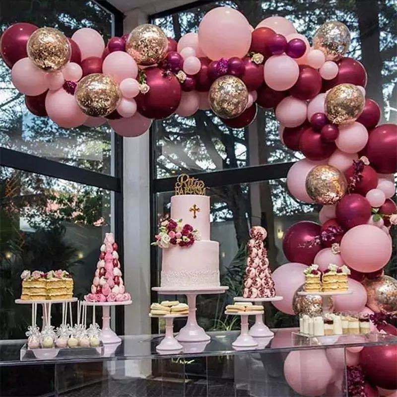 Ballongirlande in Weinrot, Ballonbogen-Set – Ansicht 5
