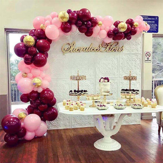 Ballongirlande in Weinrot, Ballonbogen-Set – Ansicht 1