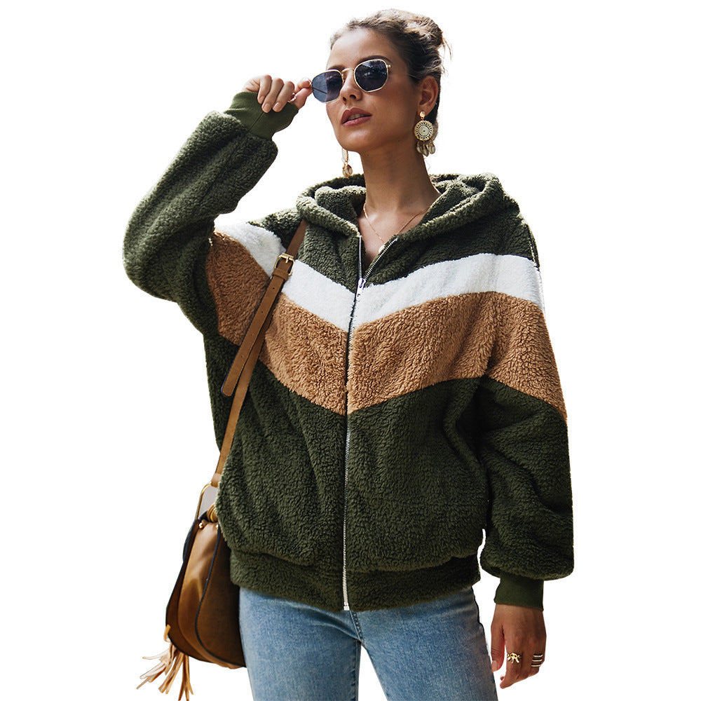 Warme Damen-Kapuzenjacke mit Reißverschluss – Bild 4