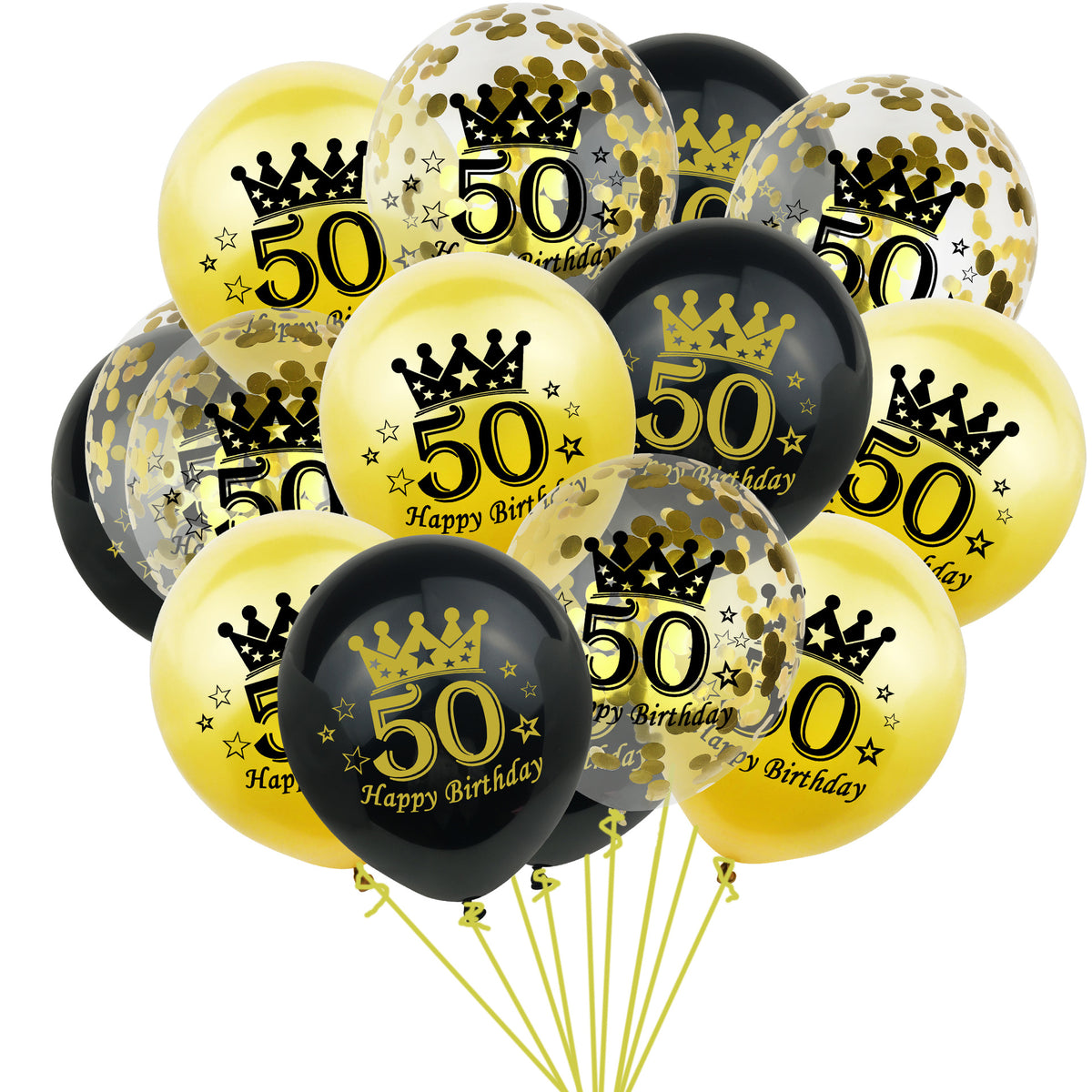 Geburtstags-Ballonset mit Konfetti-Ballons – Ansicht 1