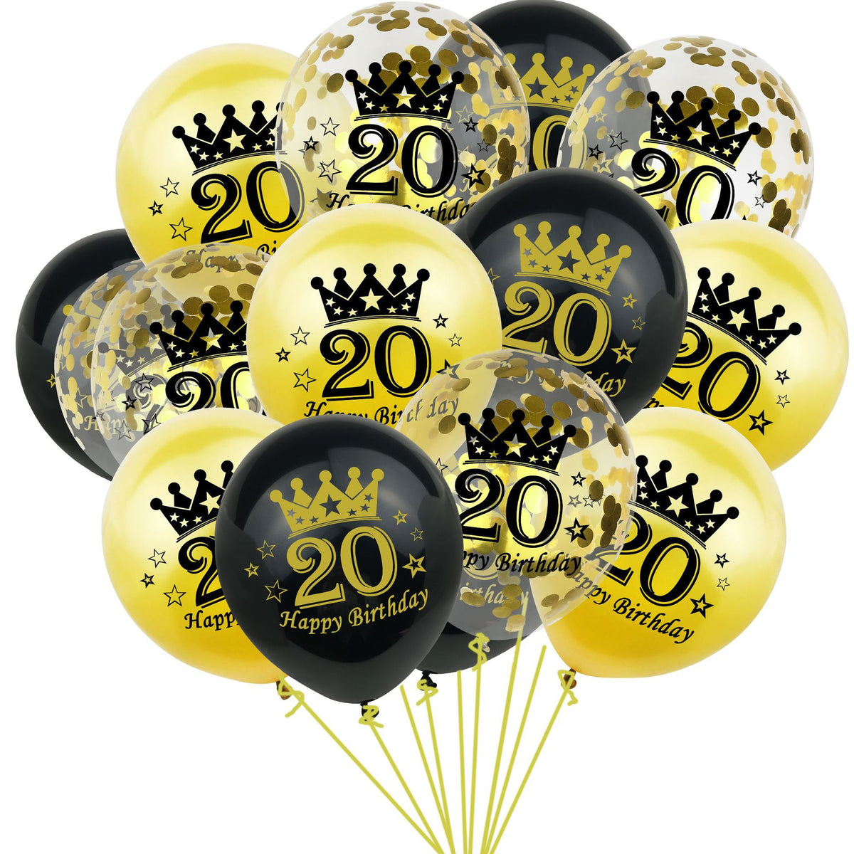 Geburtstags-Ballonset mit Konfetti-Ballons – Ansicht 5