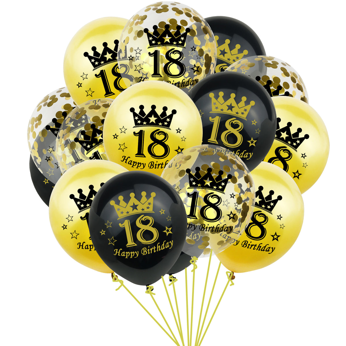 Geburtstags-Ballonset mit Konfetti-Ballons – Ansicht 7