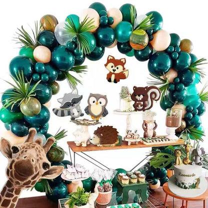 Ballongirlande Dschungel in Grün mit Monstera-Blättern – Ansicht 1