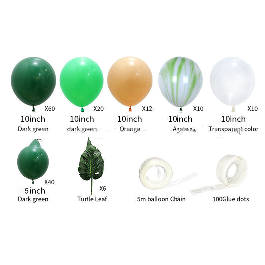 Ballongirlande Dschungel in Grün mit Monstera-Blättern – Ansicht 2
