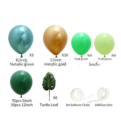 Ballongirlande Dschungel in Grün mit Monstera-Blättern – Ansicht 4