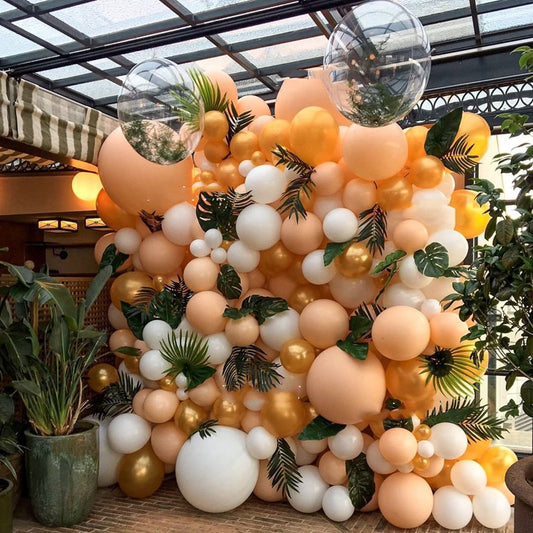 Luftballons in Macaron-Orange aus Latex – Ansicht 1