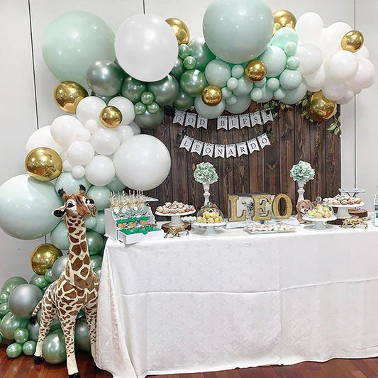 Ballongirlande in Macaron-Grün Metallic – Ansicht 1