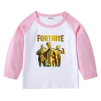 Children's T-shirt with round neck cartoon long sleeves