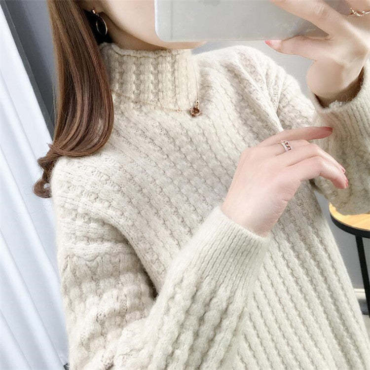 Damen-Rollkragenpullover mit Zopfmuster – Bild 8
