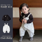 Overalls Set Long Sleeve Bodysuit Two-Piece Outfit Casual Wear