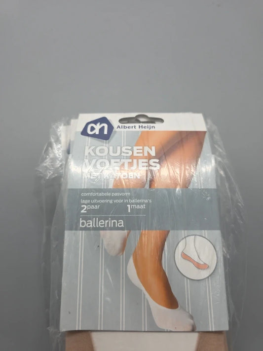 Damen Ballerina-Füßlinge Hautfarben Nahtlos Albert Heijn Verpackung Etikett Kousenvoetjes Ballerina